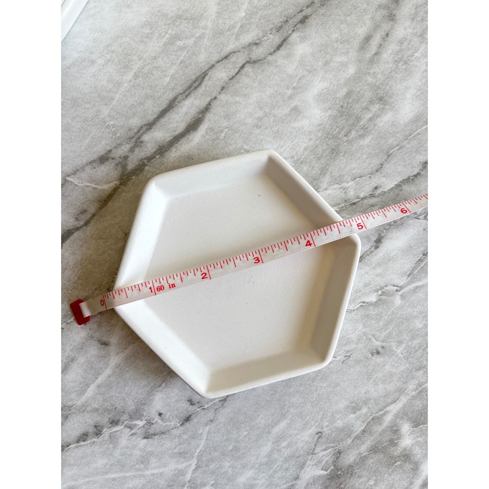 Unbranded Hexagon Decorative Tray White Good Earthenware Unique decoration - Picture 2 of 6